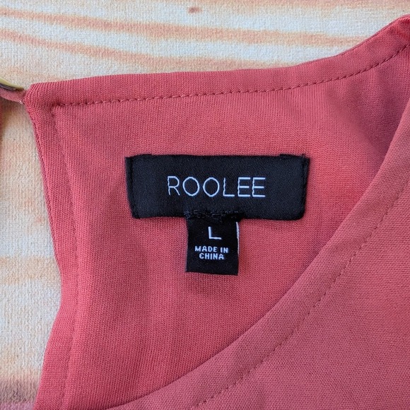 Roolee The Classic Taylor Jane Wrap Maxi Dress L‎ Short Sleeve Dark Salmon Color - Picture 8 of 9